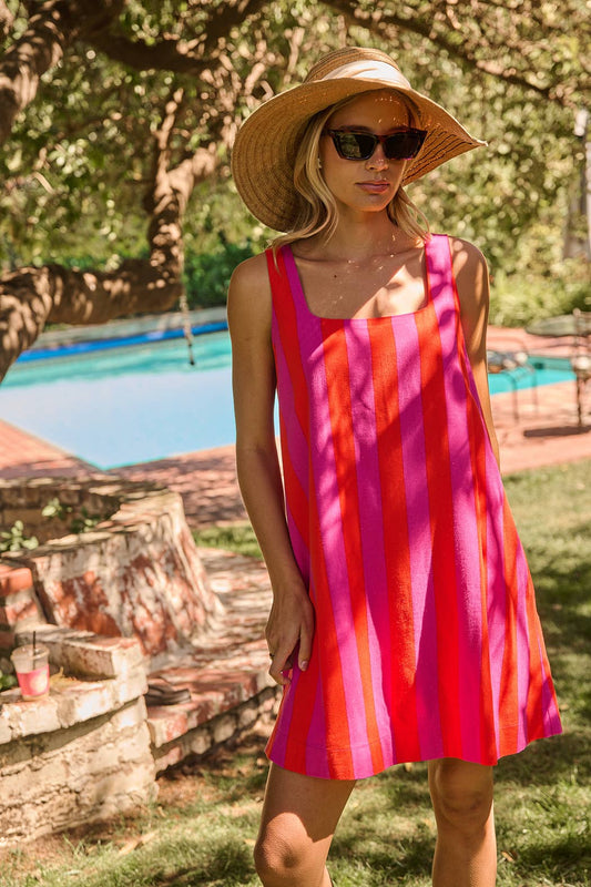 SPICY STRIPES SHIFT DRESS